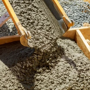 Truck mixer pouring concrete cement for construction sidewalk Truck mixer pouring concrete cement into a concrete with sidewalk